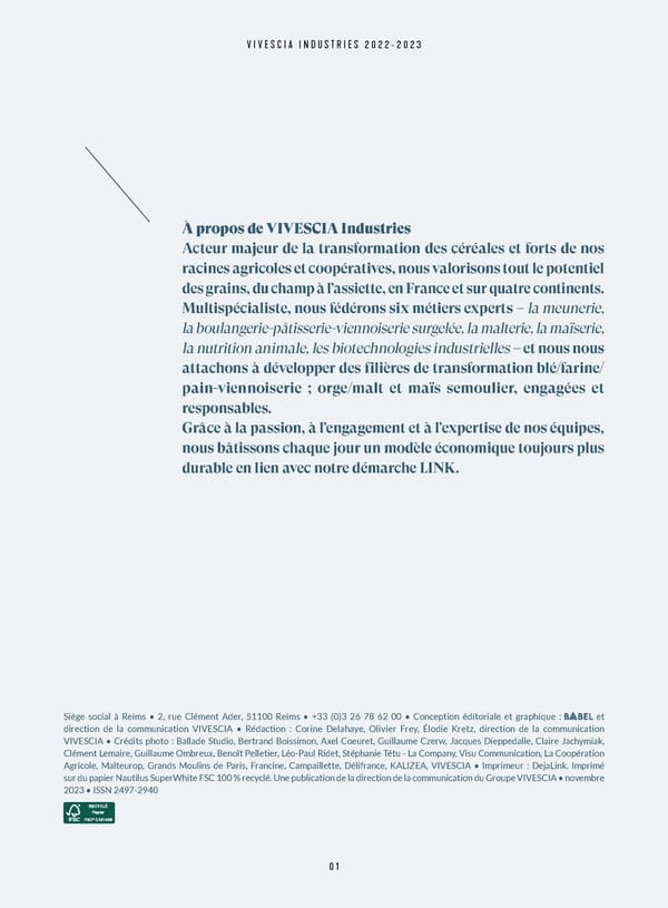 Cahier des actionnaires de VIVESCIA Industries  | Edition 2022 - 2023 - Page 3