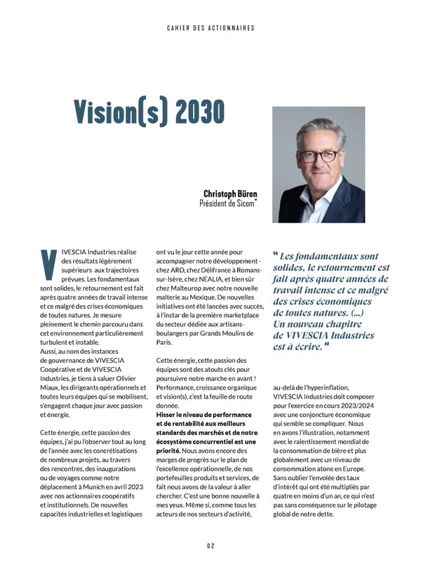 Cahier des actionnaires de VIVESCIA Industries  | Edition 2022 - 2023 - Page 4