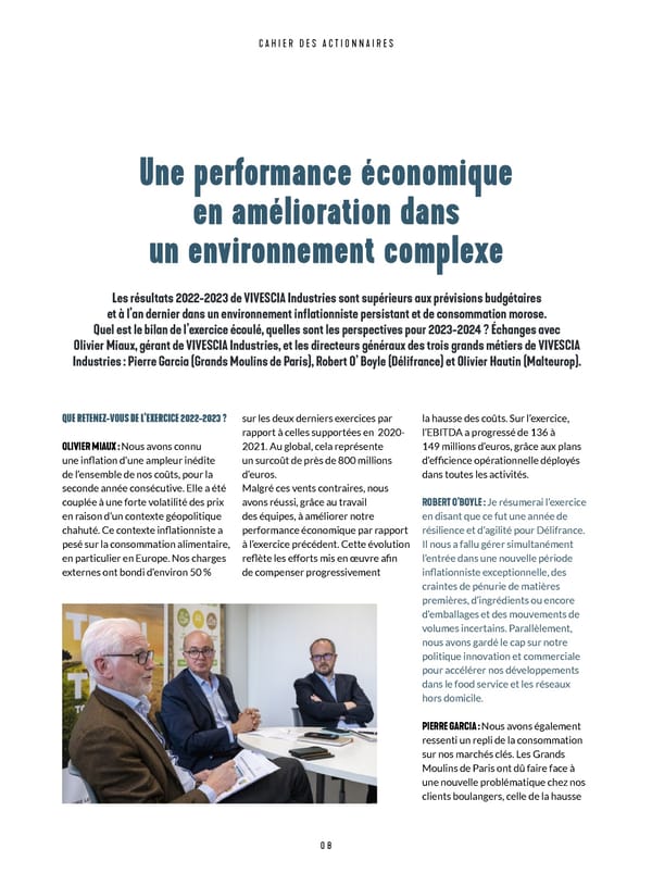 Cahier des actionnaires de VIVESCIA Industries  | Edition 2022 - 2023 - Page 10