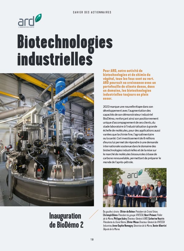 Cahier des actionnaires de VIVESCIA Industries  | Edition 2022 - 2023 - Page 20