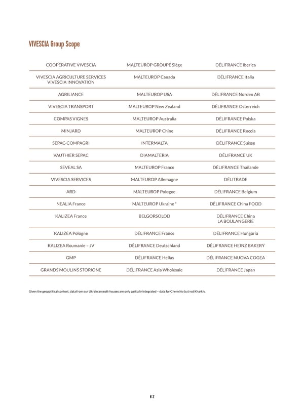 Integrated Report VIVESCIA Group | July 2022 - June 2023 - Page 84