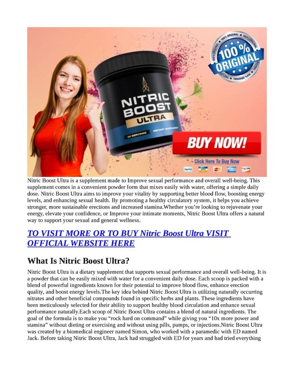 Nitric Boost Ultra CLINICALLY PROVEN You Must Need To Know!!!! - Page 1