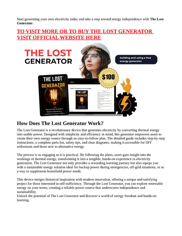 The Lost Generator - [TOP 5 Reasons!] With PRICE? - Page 2