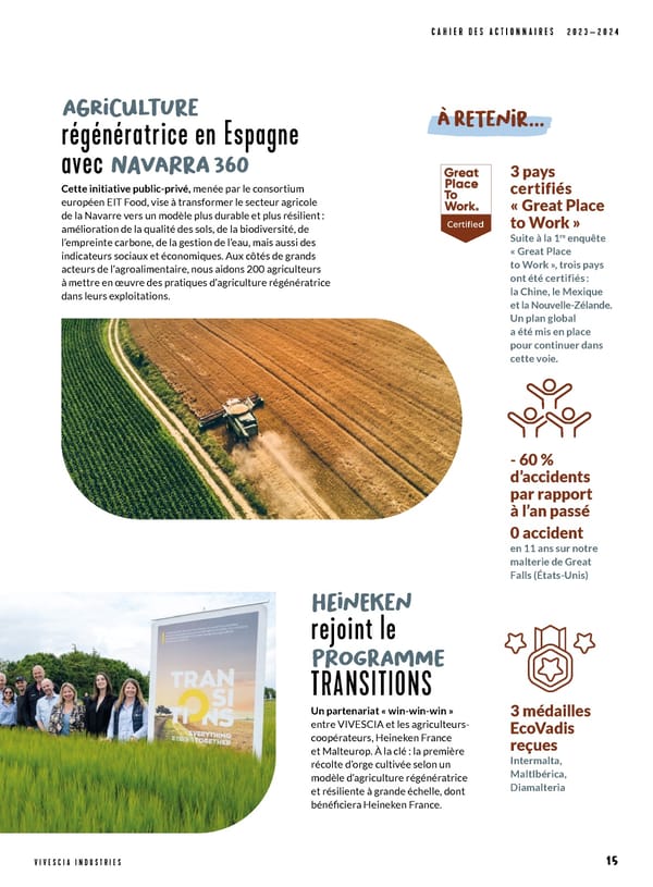 Cahier des actionnaires de VIVESCIA Industries | Edition 2023 - 2024 - Page 15