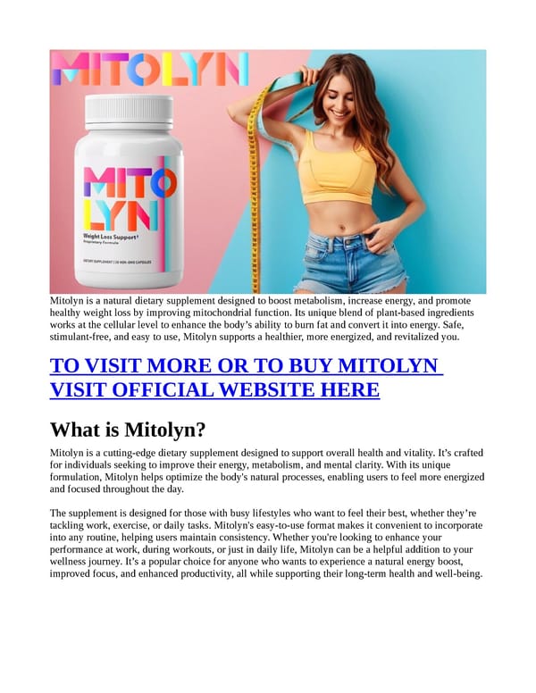 Mitolyn Weight Loss SCAM EXPOSED By People! - Page 1