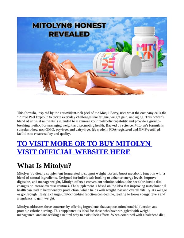 MITOLYN REVIEWS – REAL OR FAKE PROBIOTIC WEIGHT LOSS SUPPLEMENT? - Page 1