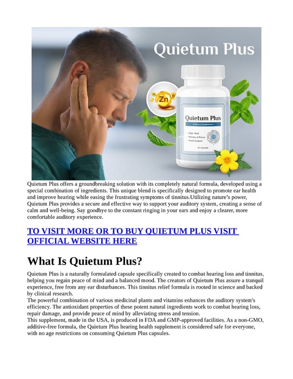 Quietum Plus (SCAM OR LEGIT EXPERIENCE) “Reviews” Genuine? - Page 1