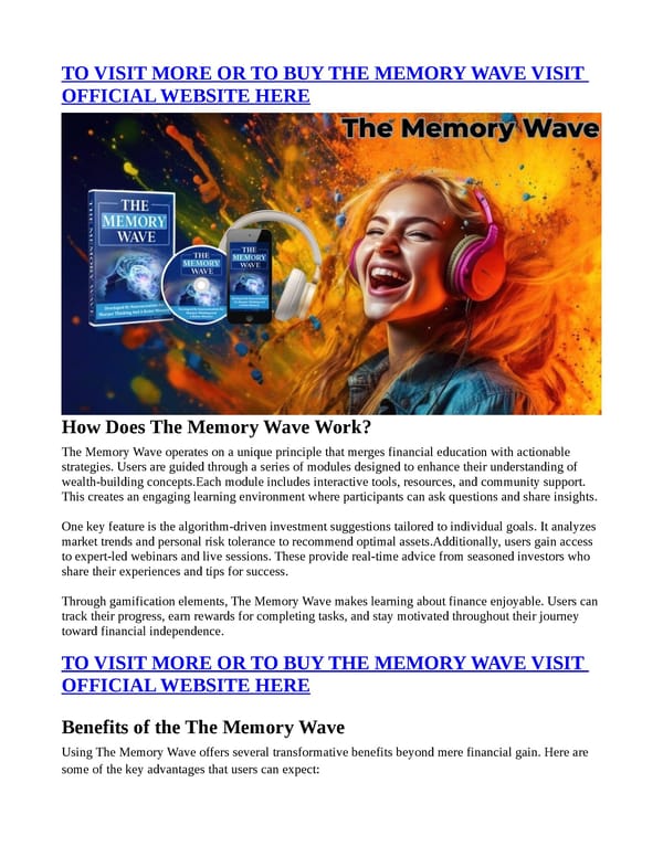 The Memory Wave [TOP RATED] “Reviews” Genuine Expense? - Page 2