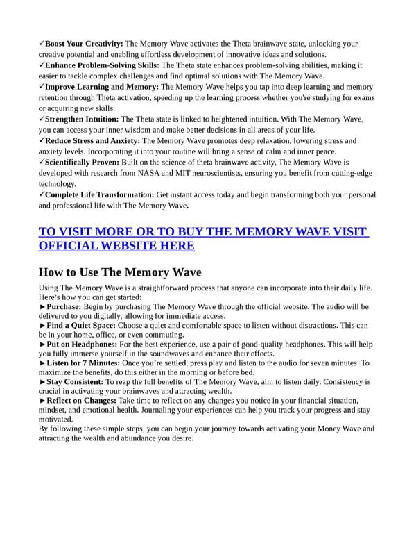 The Memory Wave [TOP RATED] “Reviews” Genuine Expense? - Page 3