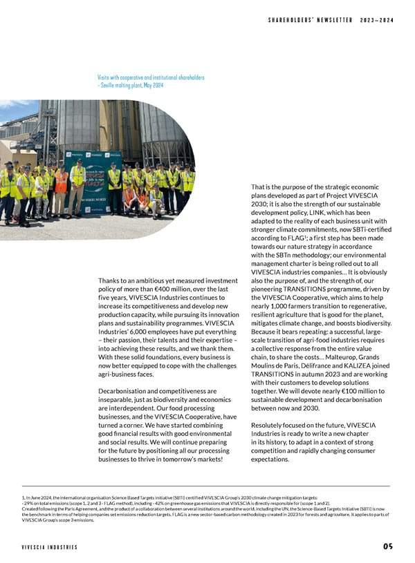 VIVESCIA Industries Shareholders' Newsletter 2023-2024 - Page 5