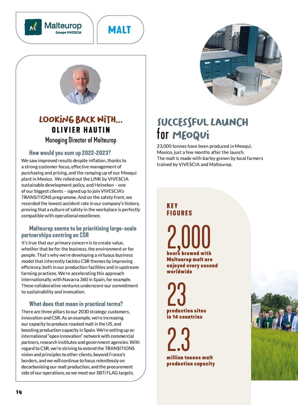 VIVESCIA Industries Shareholders' Newsletter 2023-2024 - Page 14