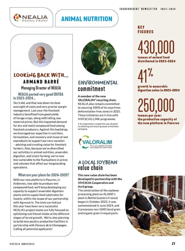 VIVESCIA Industries Shareholders' Newsletter 2023-2024 - Page 21