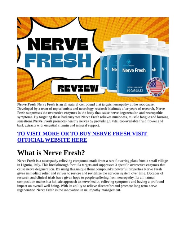 Nerve Fresh (LEGIT OR SCAM) — Really Work? - Page 1