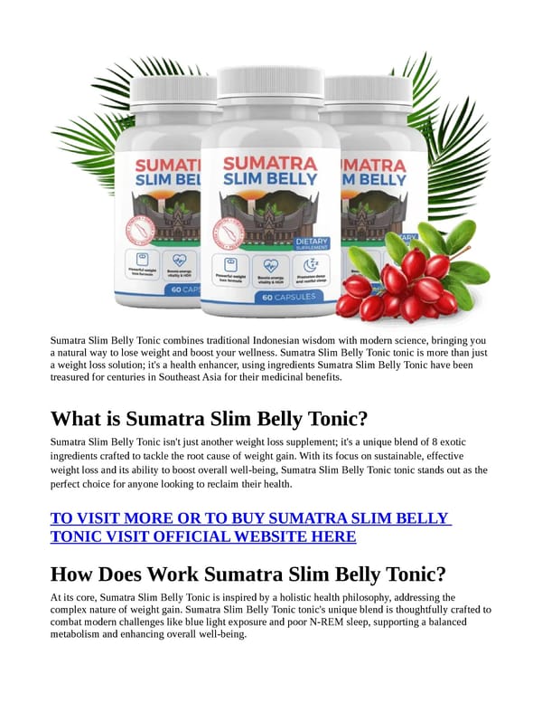 SUMATRA SLIM BELLY TONIC REVIEWS – REAL OR FAKE PROBIOTIC WEIGHT LOSS SUPPLEMENT? - Page 1