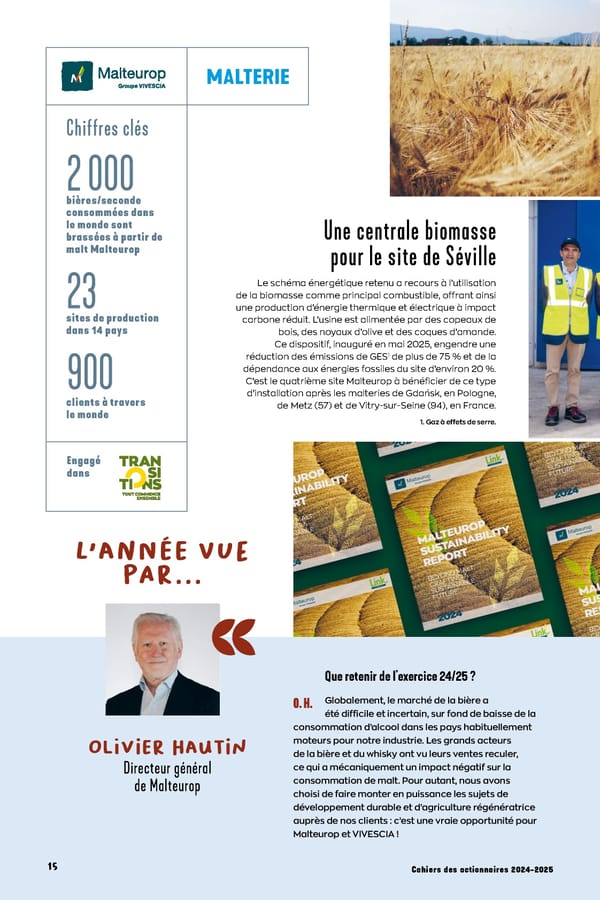 Cahier des actionnaires, VIVESCIA Industries 2024-2025 - Page 14