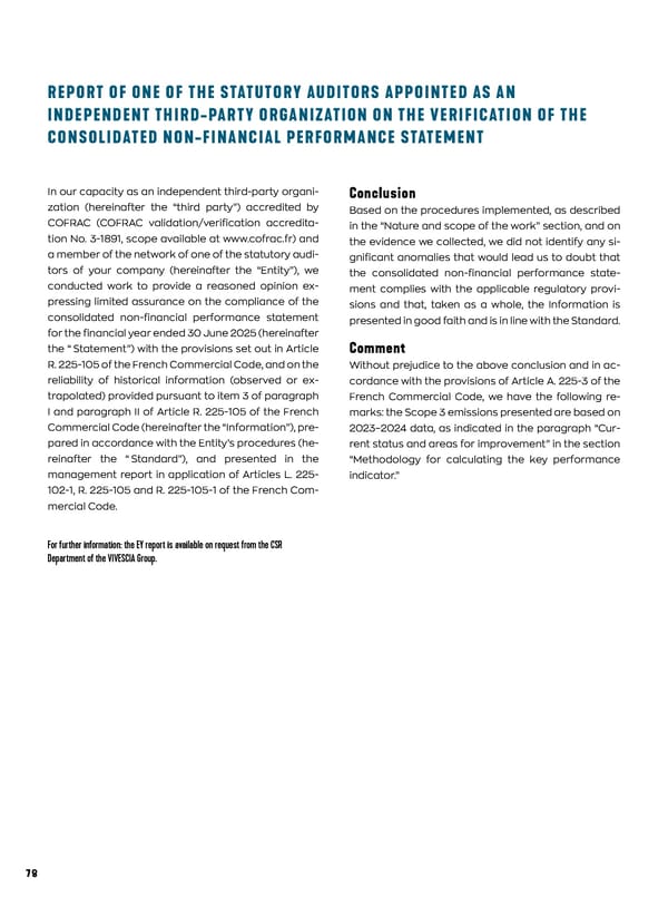 Entrepreneurial Ambition - VIVESCIA Integrated Report 2024-2025 - Page 80